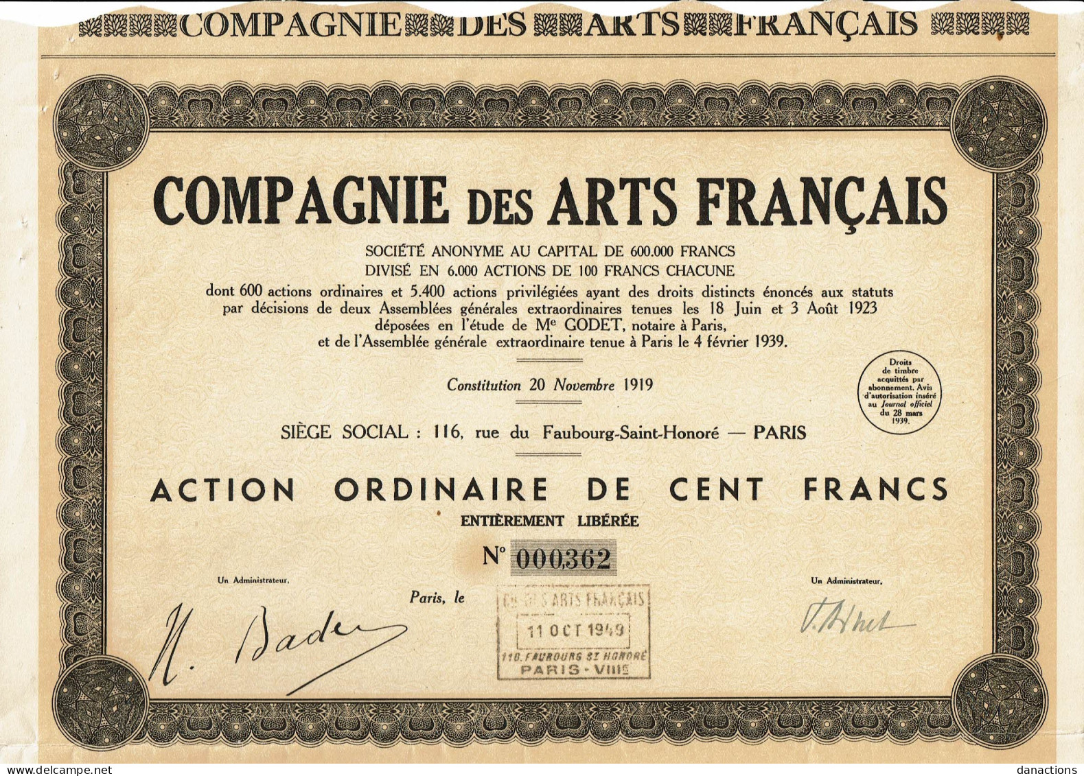 75-ARTS FRANCAIS. CIE DES ...  - Other & Unclassified