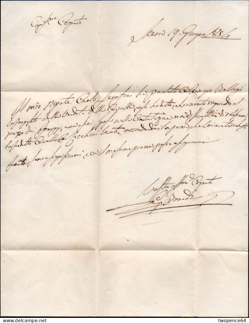 B42 - LETTERA PREFILATELICA DA SIENA A COLLE 1854 - 1. ...-1850 Vorphilatelie