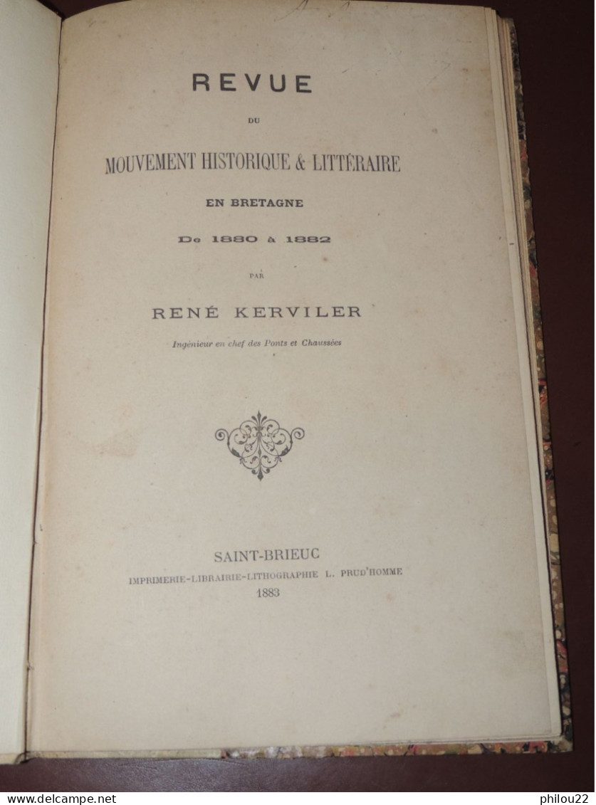 R. KERVILER - Revue Du Mouvement Historique & Littéraire En Bretagne 1880-1882 - 1801-1900