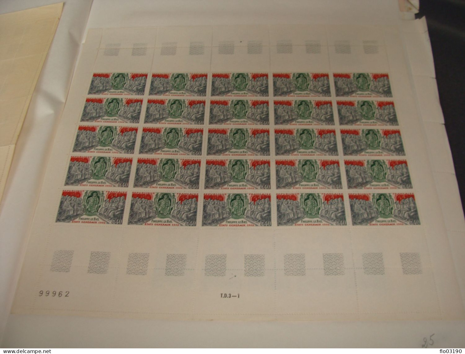 N° 1577 En Feuille De 25 Timbres  Entières Neuves - Feuilles Complètes