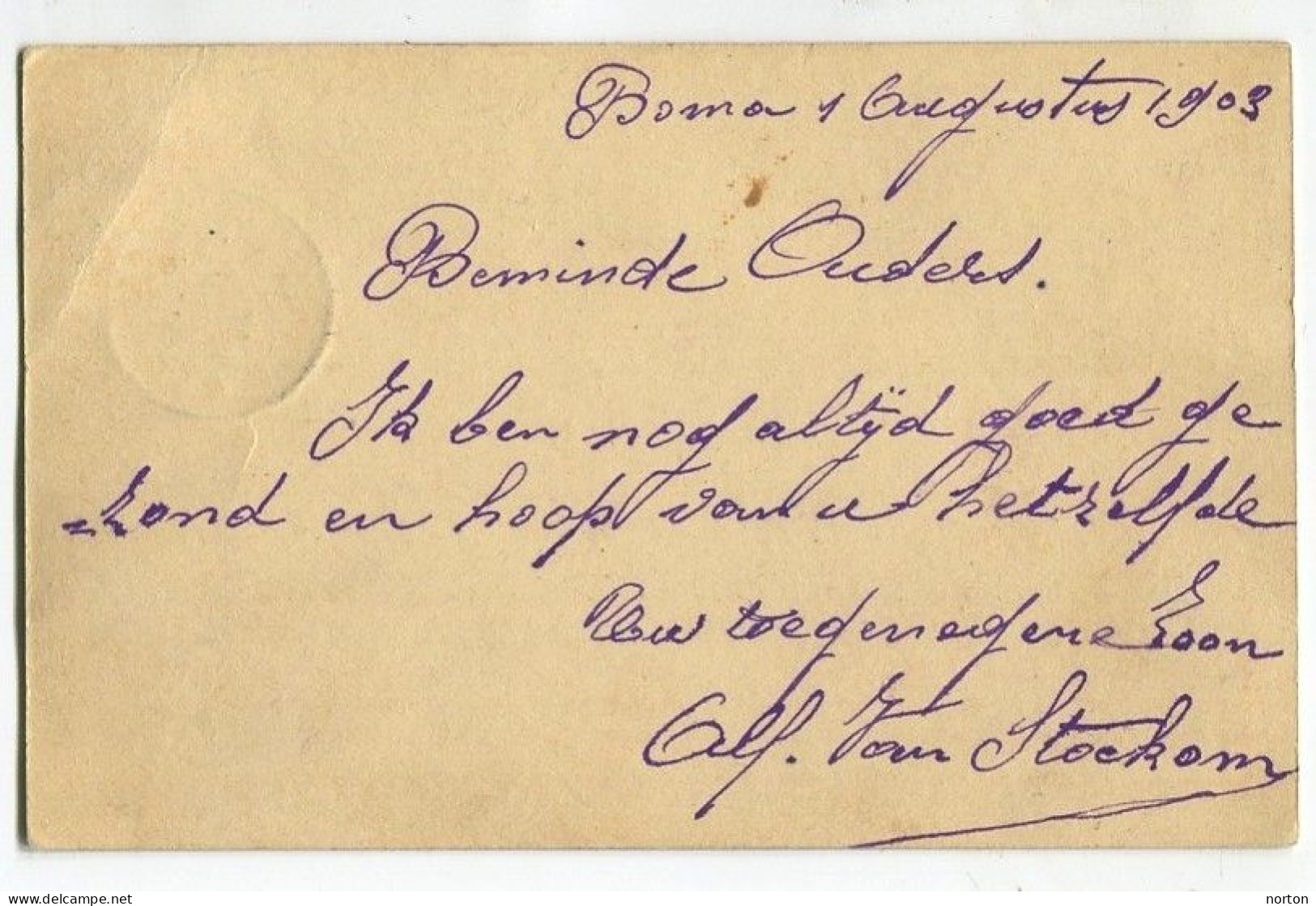 Congo Boma Oblit. Keach 1.5-DMtY Sur Entier Postal Vers Antwerpen Le 01/08/1903 - Briefe U. Dokumente