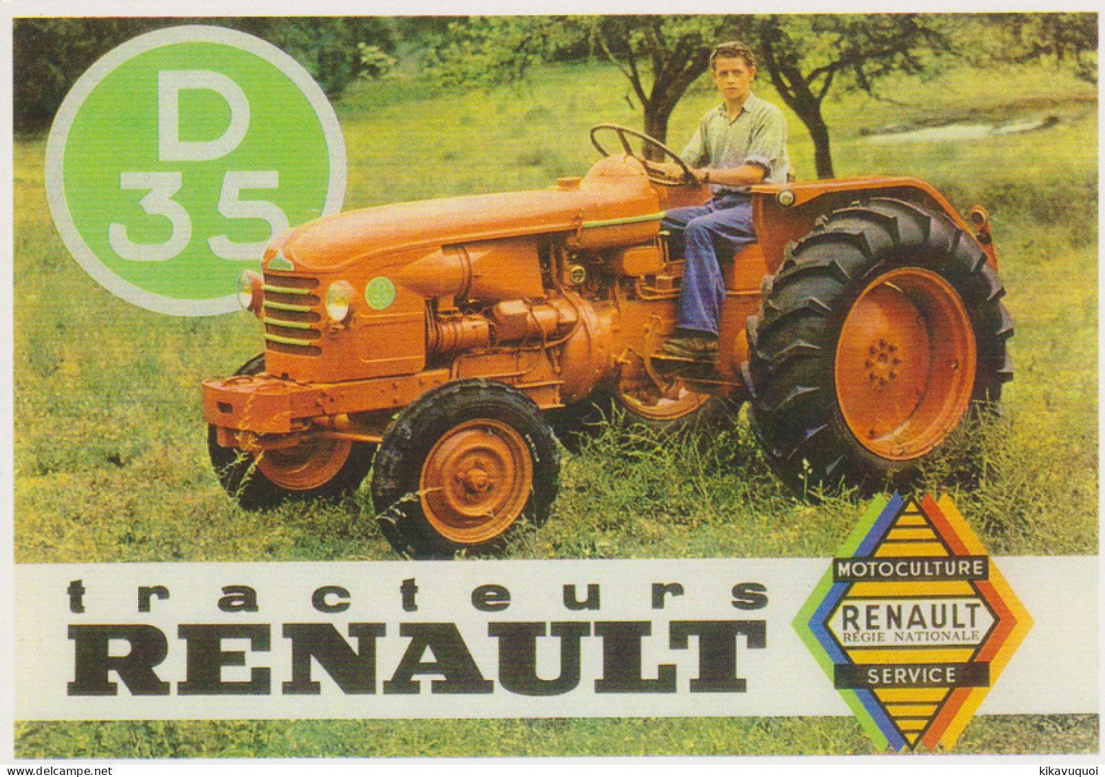 AGRICOLE TRACTEUR RENAULT D35 - CARTE POSTALE 10X15 CM - Tracteurs