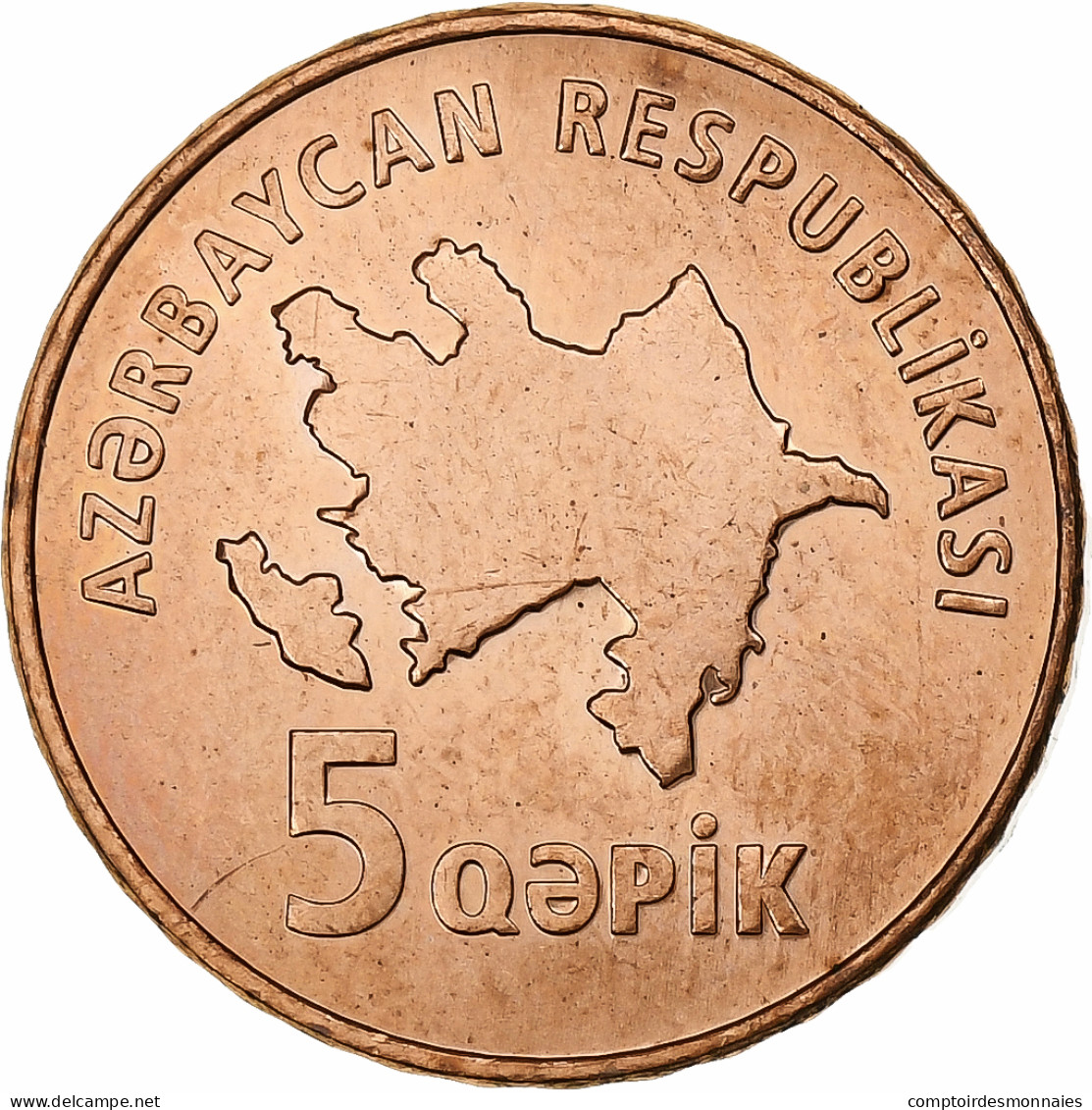 Monnaie, Azerbaïdjan, 5 Qapik, Undated (2006), SPL, Cuivre Plaqué Acier, KM:41 - Azerbaïdjan
