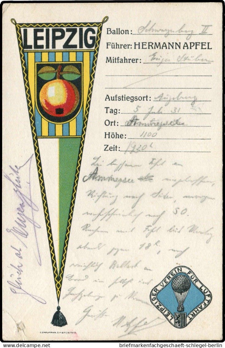 Luftfahrt, Ballon, Ballonpost, 1931, Brief - Unclassified