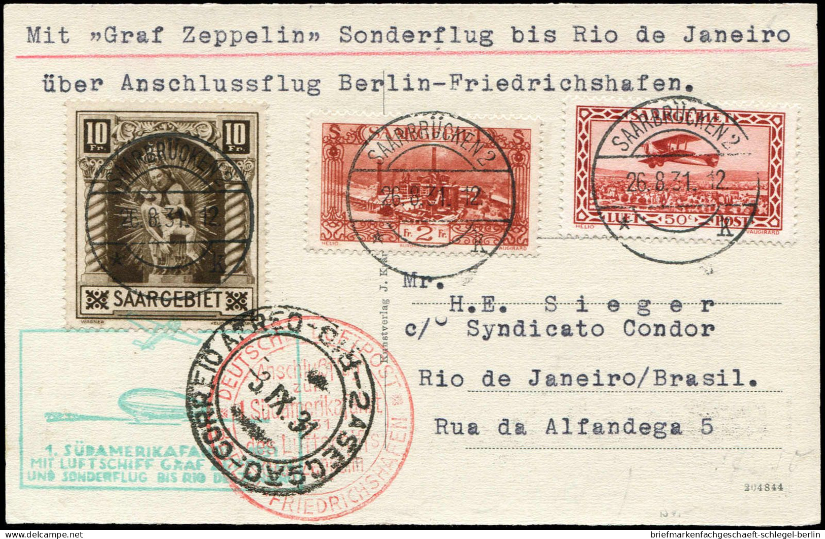 Zeppelin, Zeppelinpost LZ 127, Südamerikafahrten 1931, 1931, Si ... - Zeppeline