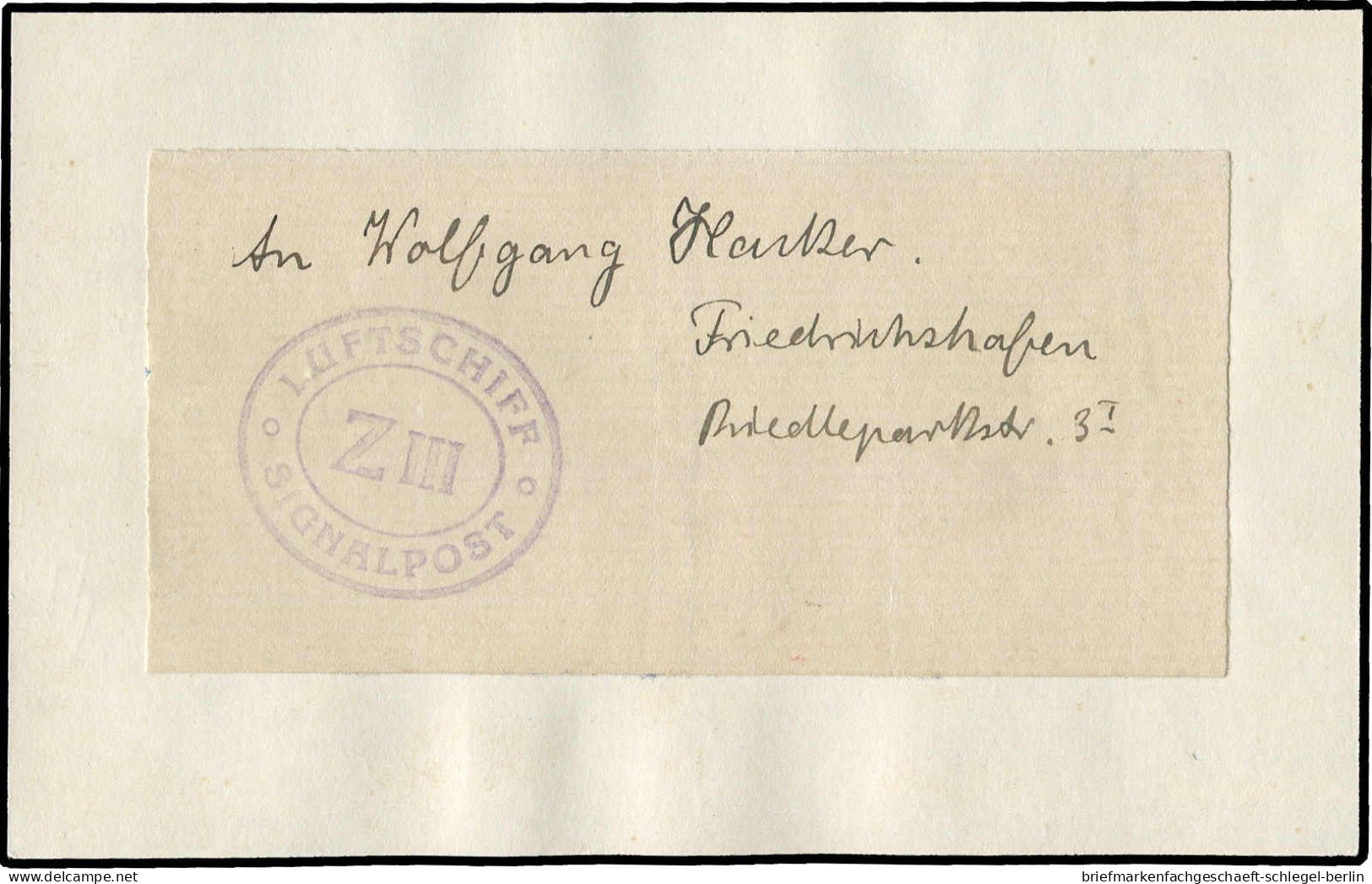 Zeppelin, Zeppelinpost Vor WW-I, 1909, 6 Bf, Brief - Zeppeline