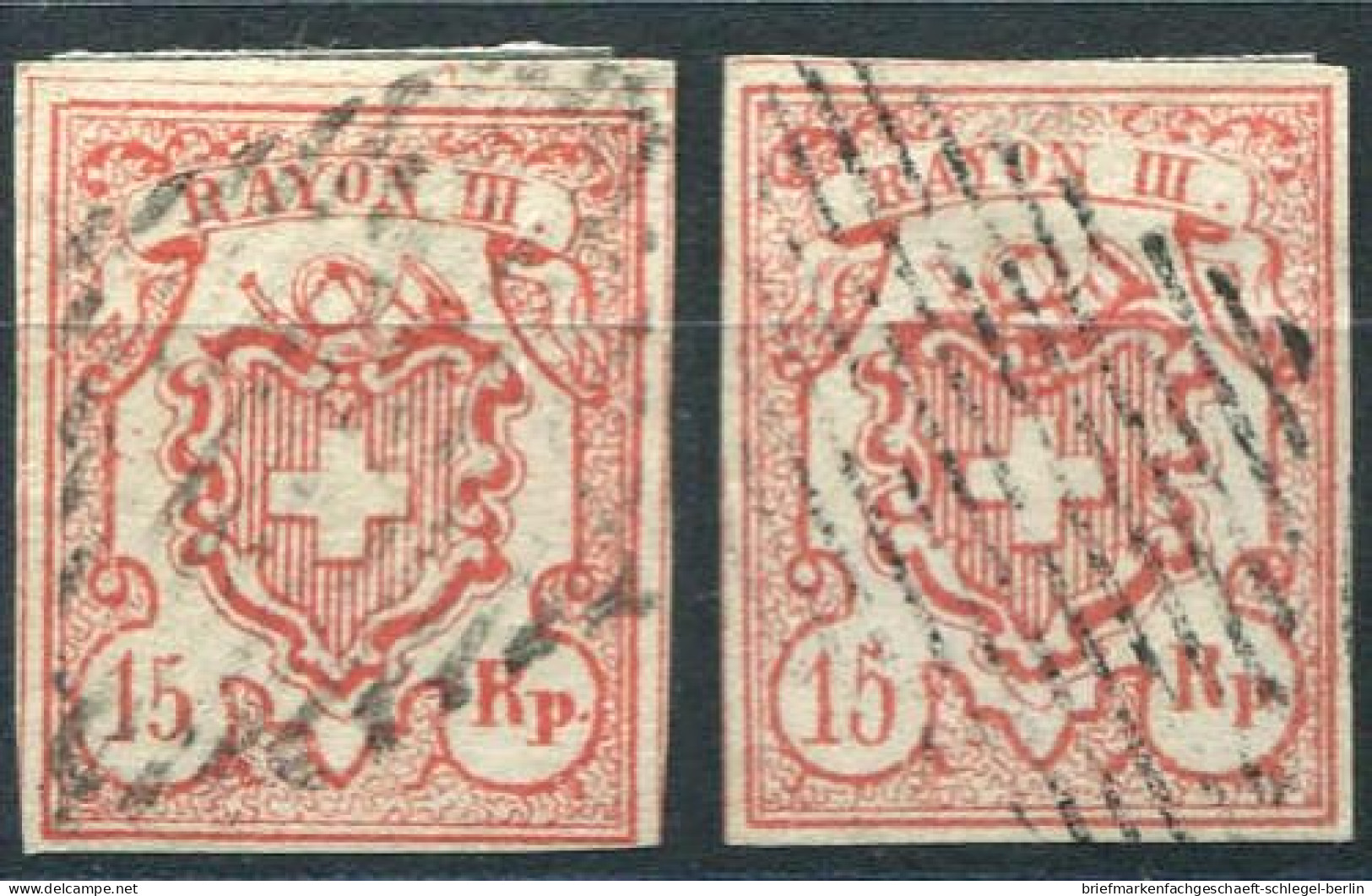 Schweiz, 1852, 12 (2), Gestempelt - Other & Unclassified