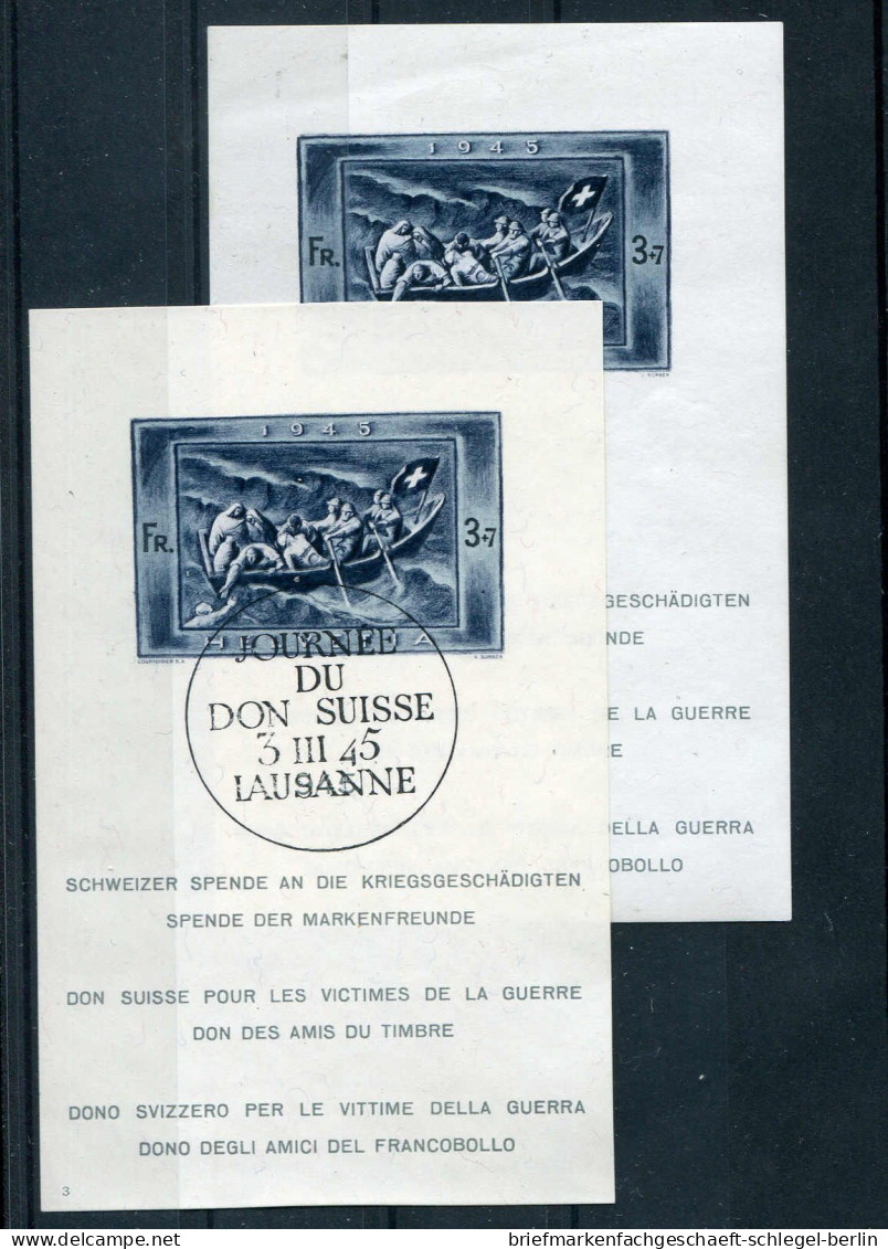 Schweiz, 1945, Bl. 11, Postfrisch, Gestempelt, Brief - Other & Unclassified
