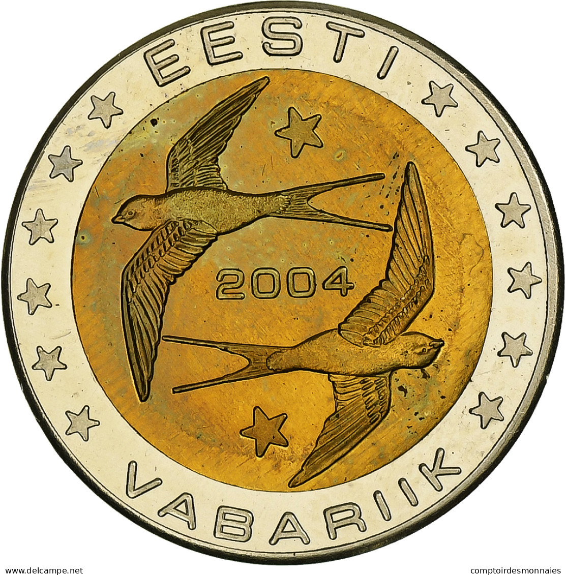 Estonie, 2 Euro, Fantasy Euro Patterns, Essai-Trial, BE, 2004, Bimétallique - Privéproeven