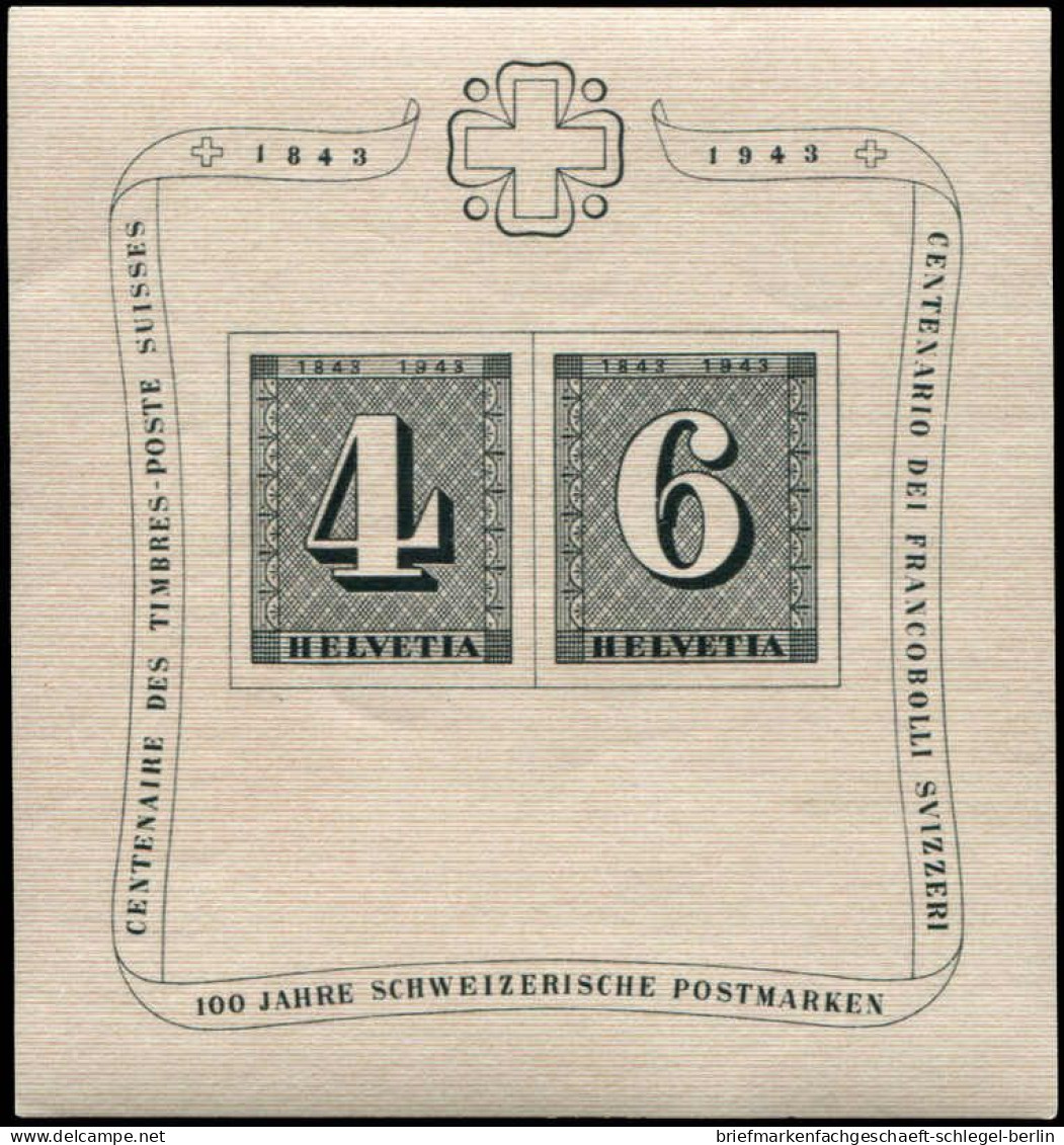 Schweiz, 1943, Bl. 8, Ungebraucht - Other & Unclassified