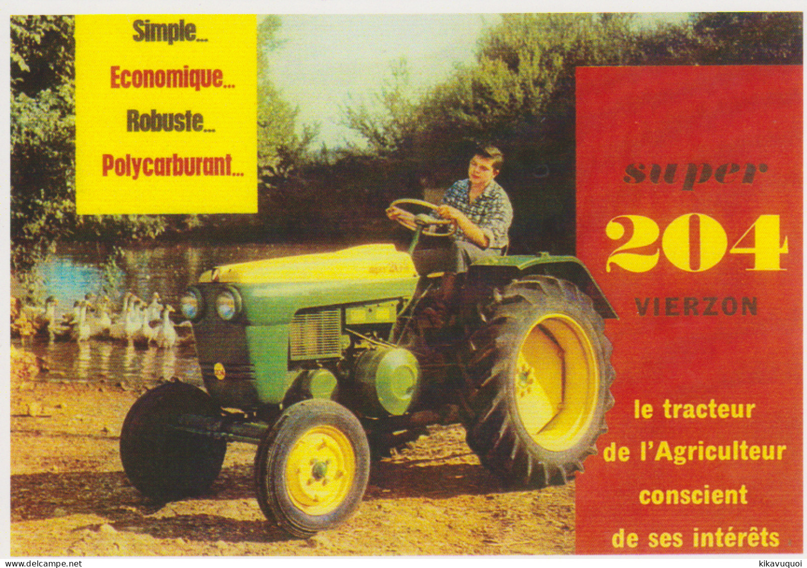 AGRICOLE TRACTEUR VIERZON SUPER 204 - CARTE POSTALE 10X15 CM - Traktoren