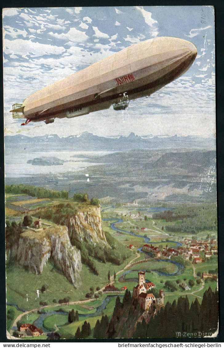 Zeppelin, Zeppelinpost Vor WW-I, 1912, 10 Be, Brief - Zeppelins