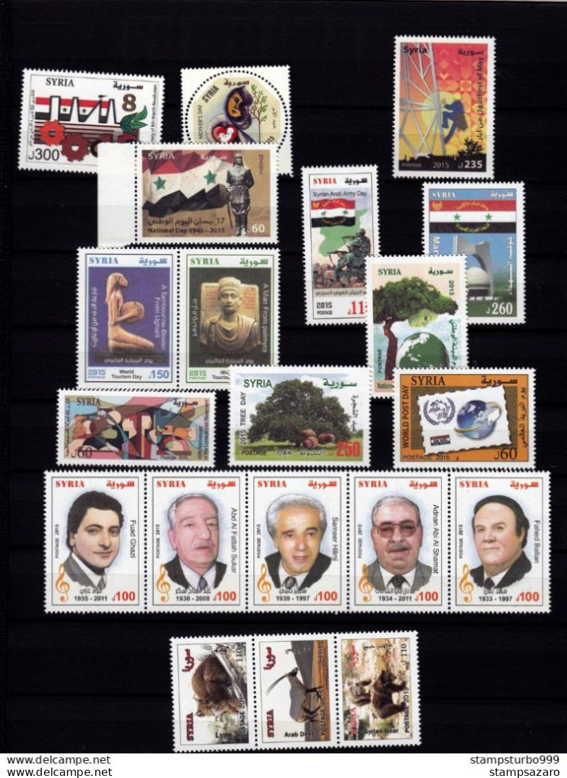 Syrie, Syrien, Syria 2015 Complete Year As SG Numbers, Stamps & M/S, MNH** - Siria