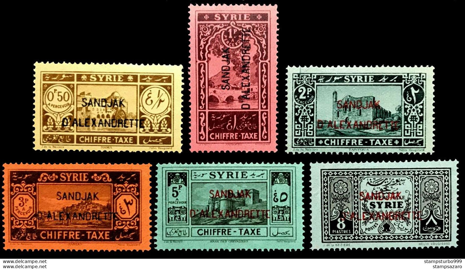 Alexandrette Alexandretta Turkey Tax Set, Hinge Free, MNH ** - Ungebraucht