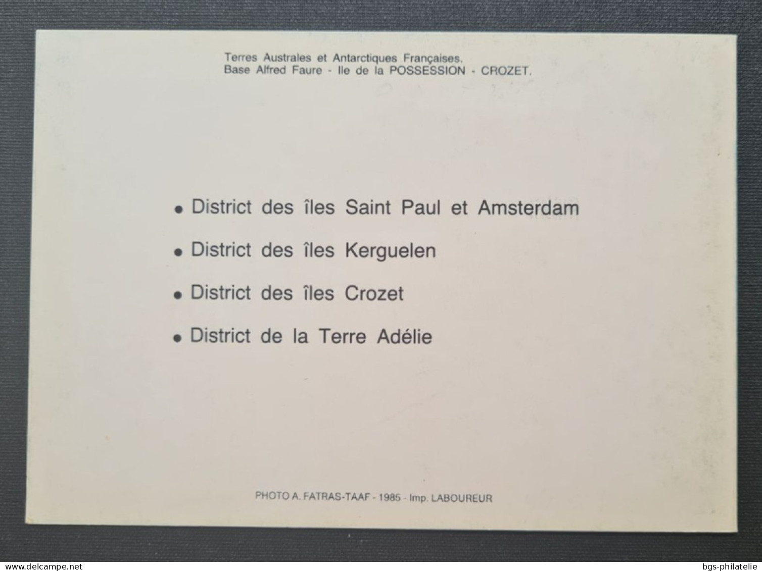 TAAF,  Timbre Numéro 113 Oblitéré De Kerguelen Le 20/8/1985. - Cartas & Documentos