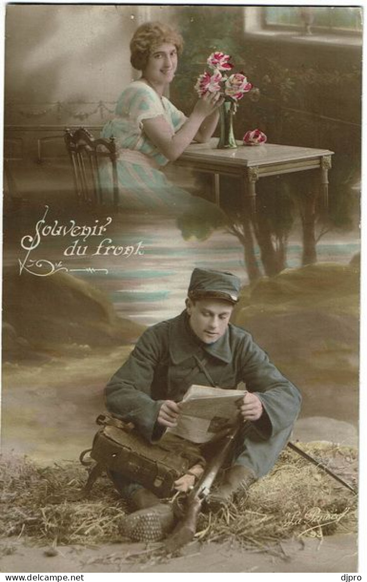 Francais Soldat   Couple  Souvenir Du Front - Patrióticos