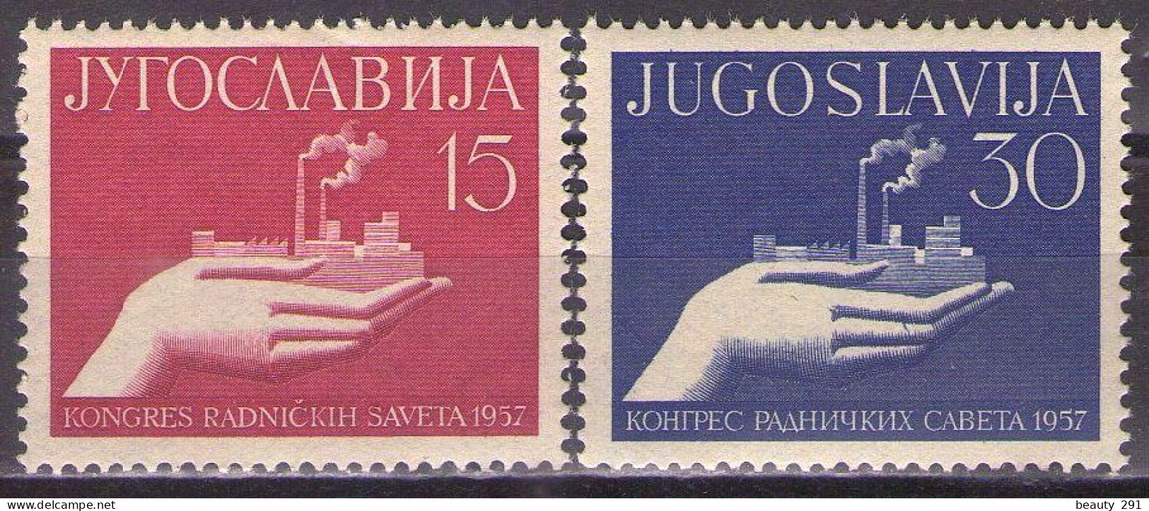 Yugoslavia 1957 - 1st Congress Of Workers Conncils - Mi 821-822 - MNH**VF - Unused Stamps