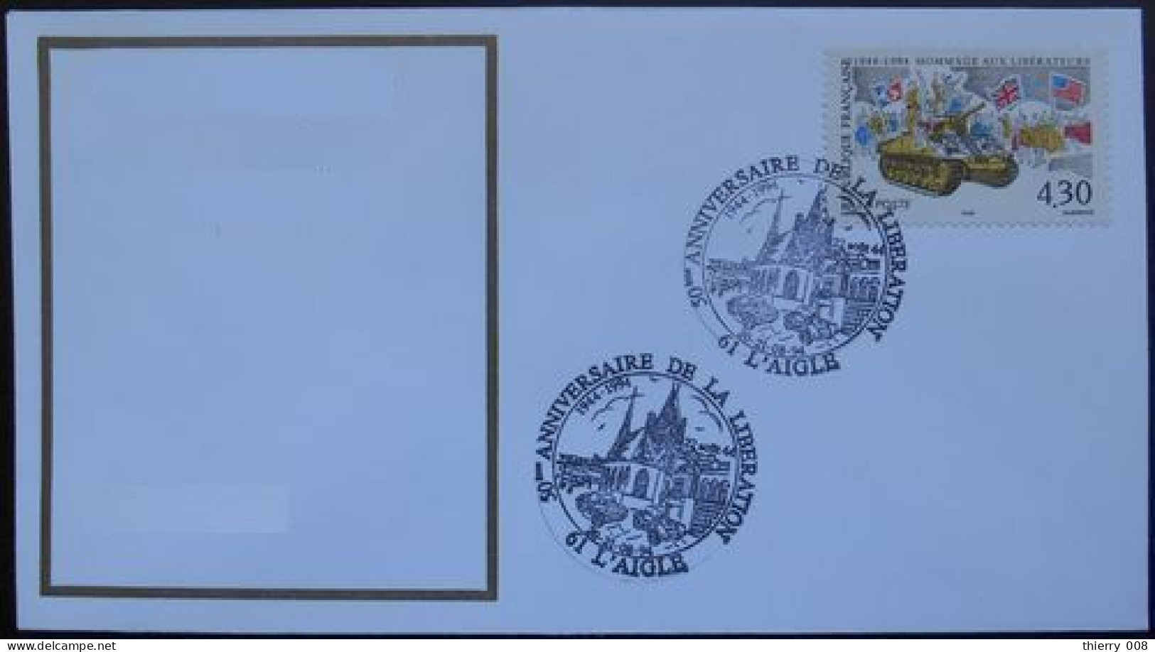 L003 Cachet Temporaire L'Aigle 61 Orne Anniversaire De La Libération 20 21 Août 1994 - Commemorative Postmarks