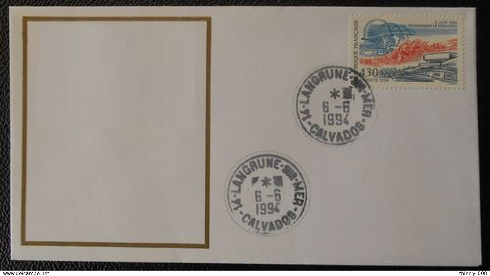 L009 Cachet Temporaire Langrune Sur Mer 14 Calvados  Débarquement 6 Juin 1994 - Manual Postmarks