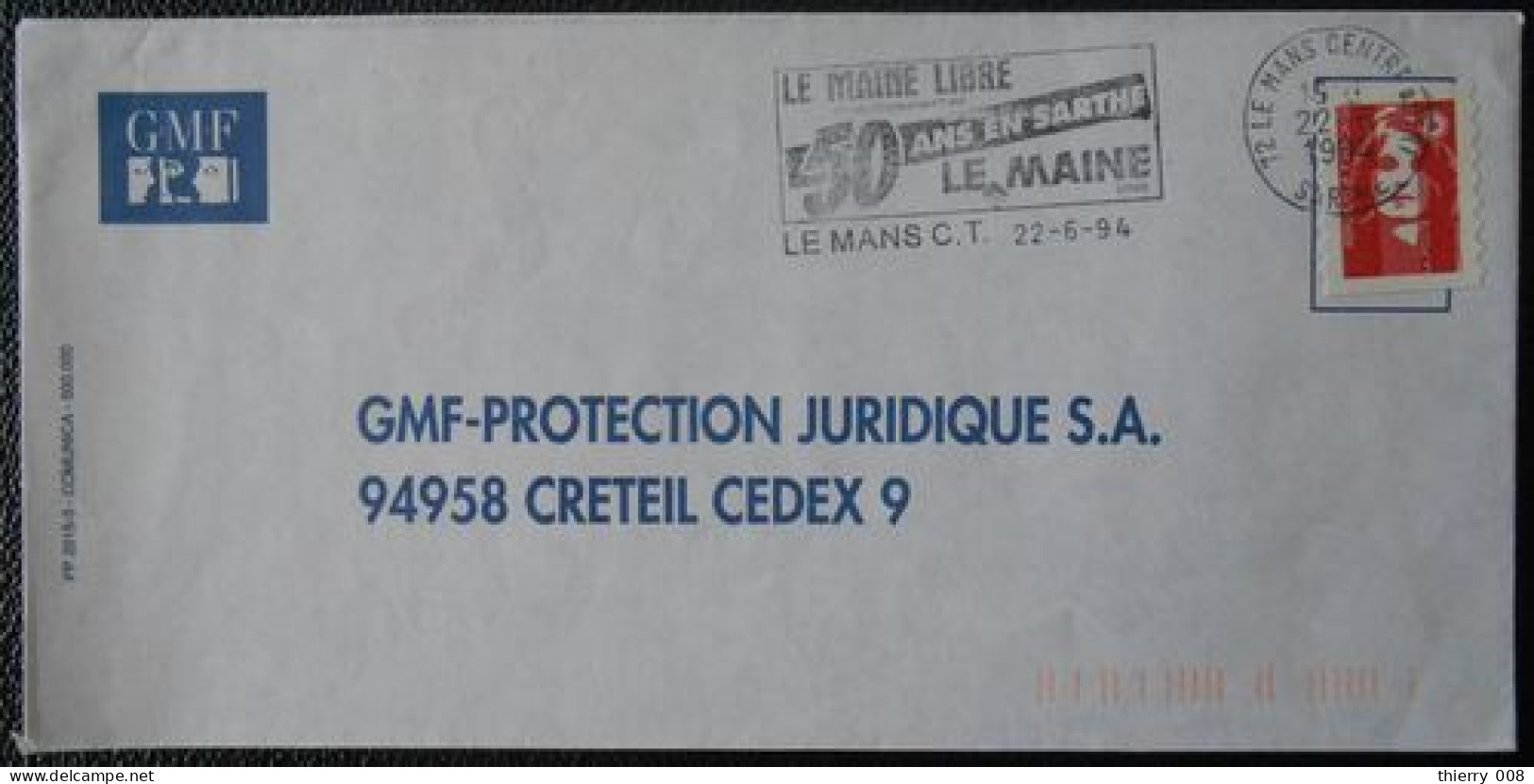 L029 Flamme Oblitération Le Mans CT 72 Sarthe Le Mans Libre Le Maine Libre 22 6 94 - Mechanical Postmarks (Advertisement)