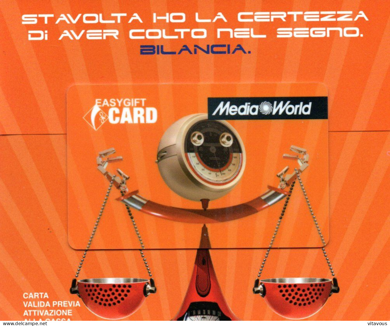 ROBOT Balance Zodiaque Zodiac Carte Cadeau Media World Talie Gift Card  (K 314) - Tarjetas De Regalo