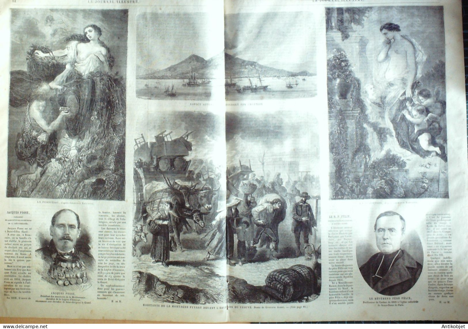 Le Journal Illustré 1865 N°57 Angers (49) Baroche Gustave Doré éruption Du Vésuve - 1850 - 1899