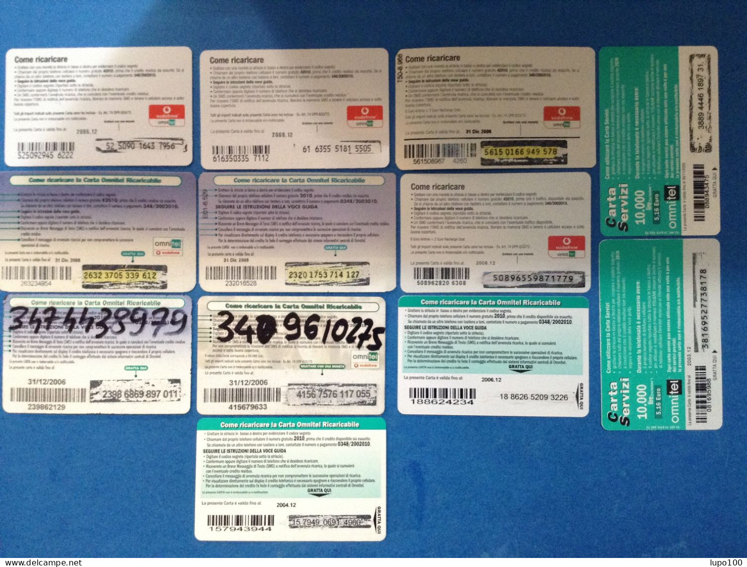 Lotto Da 12 Schede Telefoniche Ricarica Omnitel Vodafone - [2] Sim Cards, Prepaid & Refills