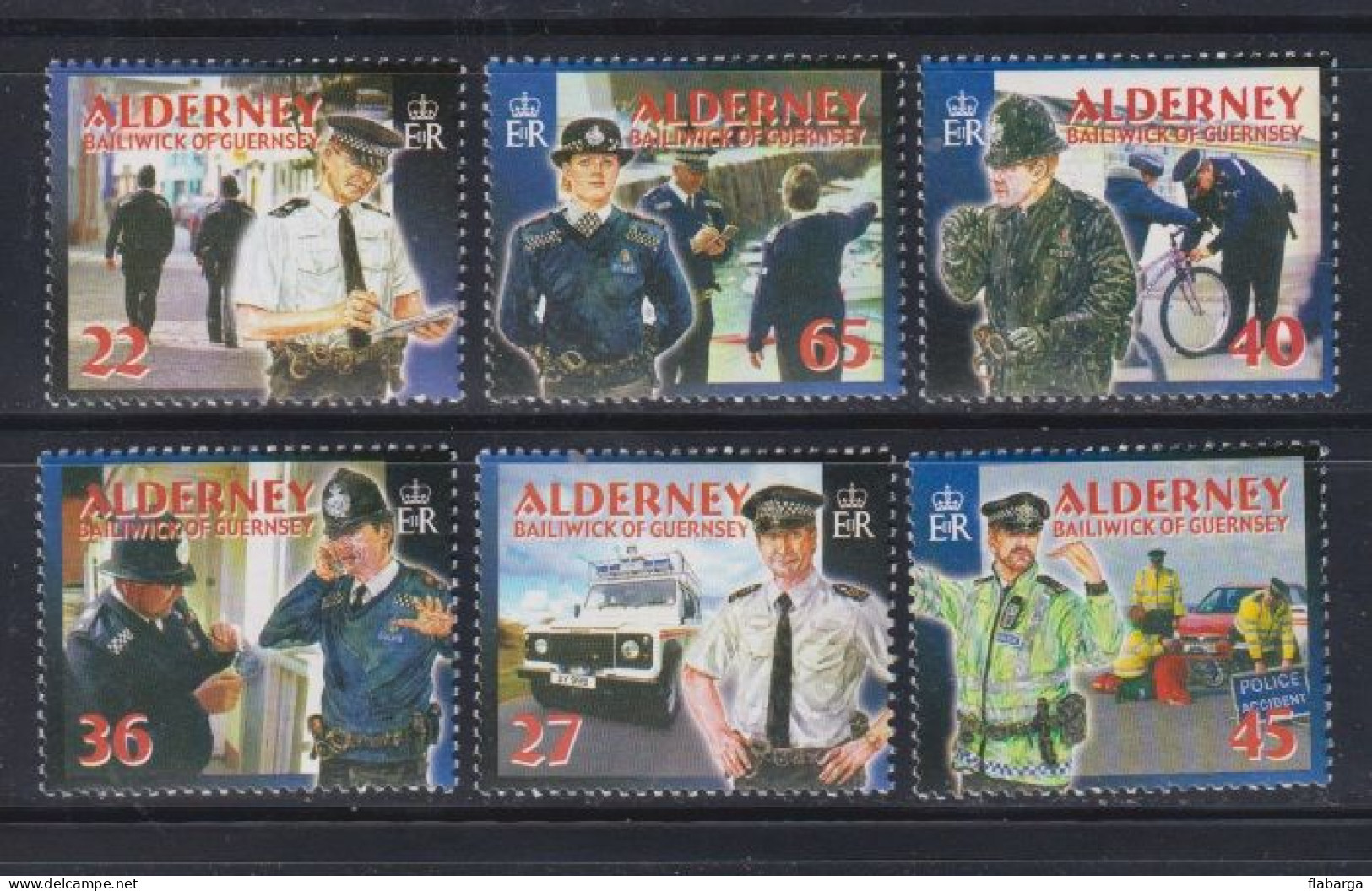 Año 2003 Yvert Nº 219/224 Servicios (III) La Policia - Alderney