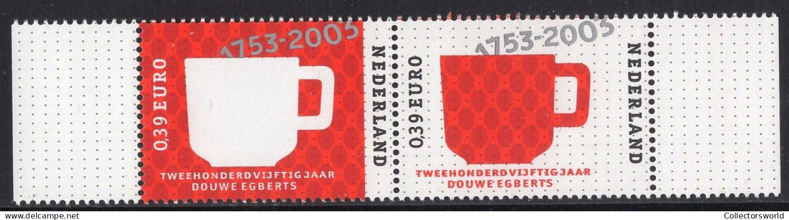 Netherlands 2003 Serie 2v Coffee Cafe 250 Years Douwe Egberts Coffee Roaster MNH - Unused Stamps