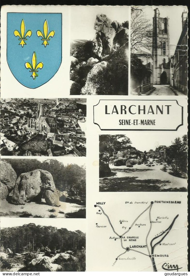 Larchant - Multivues - Carte Et Blason- (P) - Larchant