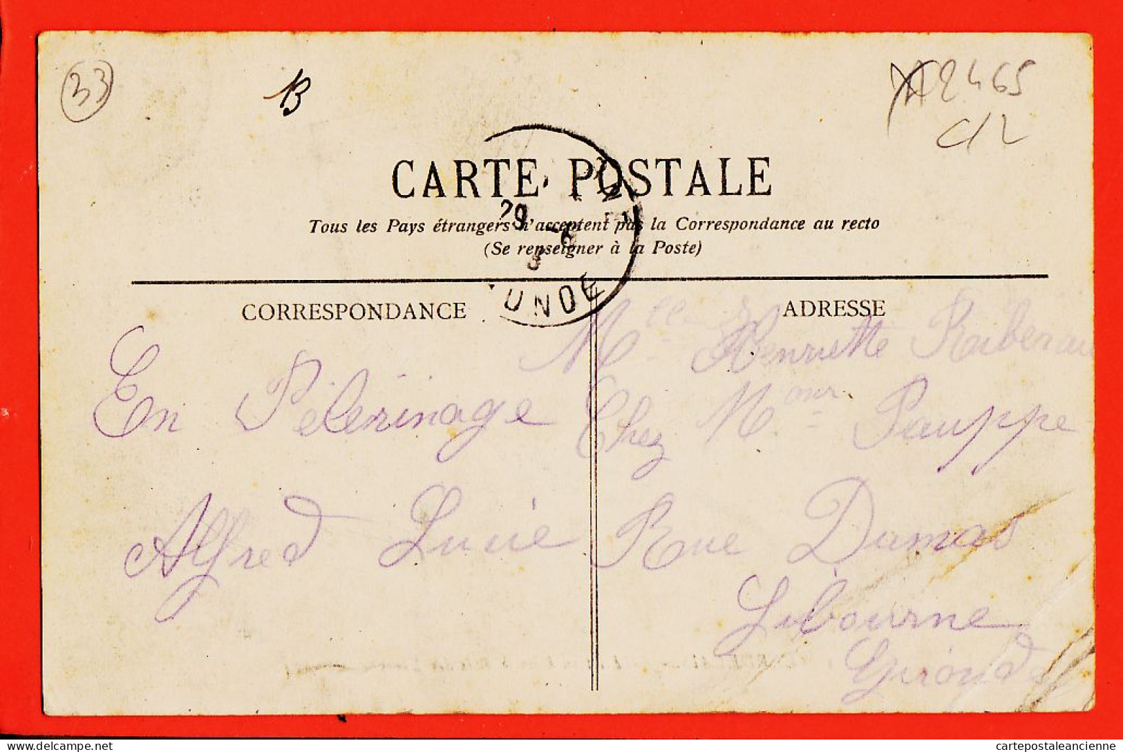 27947 /⭐ VERDELAIS 33-Gironde ◉ Benediction Dans Bois Des PERES 1913 à RIBEIRAU Chez PAUPPE Rue Damas Libourne ◉ B.R 242 - Verdelais