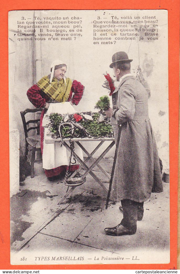 27935 /⭐ ◉ Petit Metier MARSEILLE Type Marseillais ◉ La Poissonniere 1910 à MOREL Rue Petit Bourg Neuf Luçon ◉ LEVY 281 - Petits Métiers