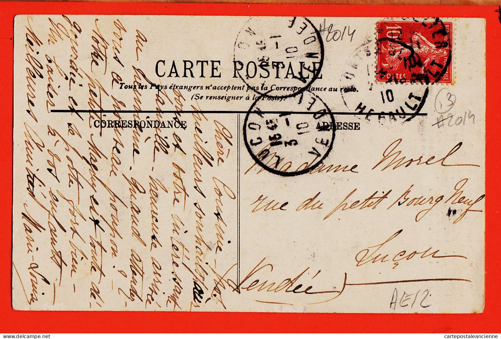 27935 /⭐ ◉ Petit Metier MARSEILLE Type Marseillais ◉ La Poissonniere 1910 à MOREL Rue Petit Bourg Neuf Luçon ◉ LEVY 281 - Petits Métiers