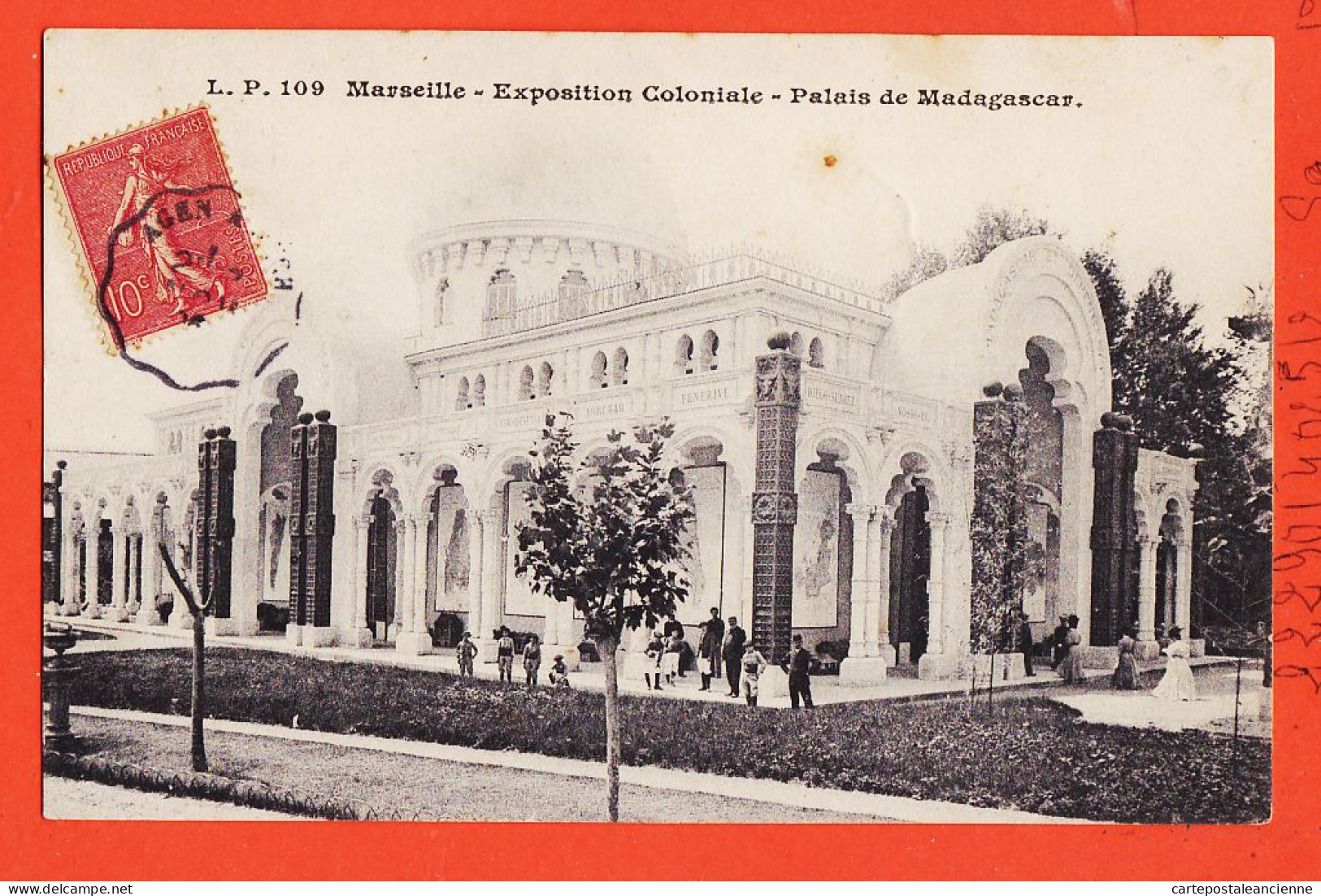 27933 /⭐ ◉ MARSEILLE ◉ Exposition Coloniale 1906 Palais MADAGASCAR à Ernest MOLINIE Bradford-Wool Mazamet ◉ L.P 109 - Expositions Coloniales 1906 - 1922