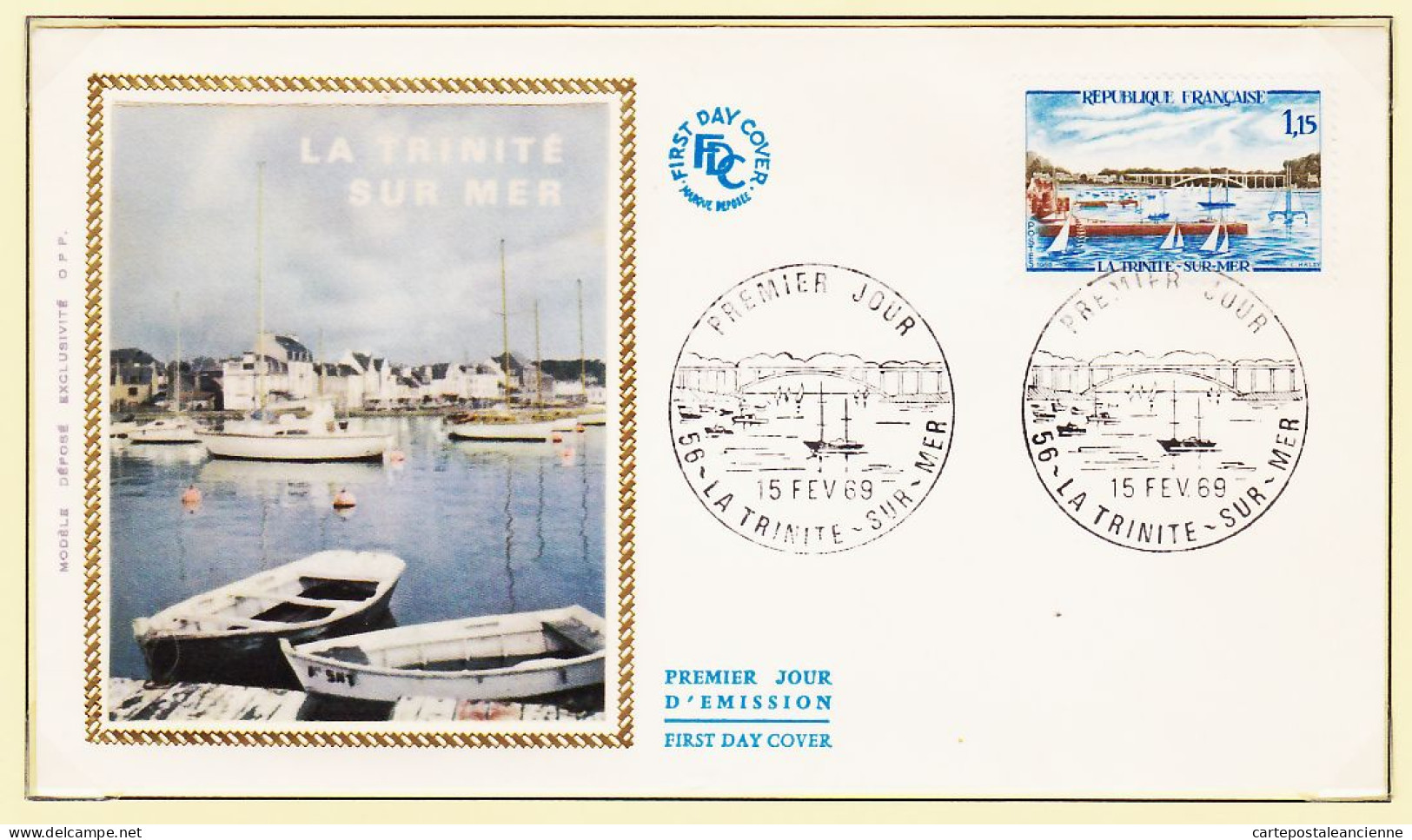 27812 / ⭐ (•◡•) ◉ FDC Soie LA TRINITE SUR MER 1er Premier Jour D'Emission 15 Février 1969 F.D.C  First Day Cover - 1960-1969