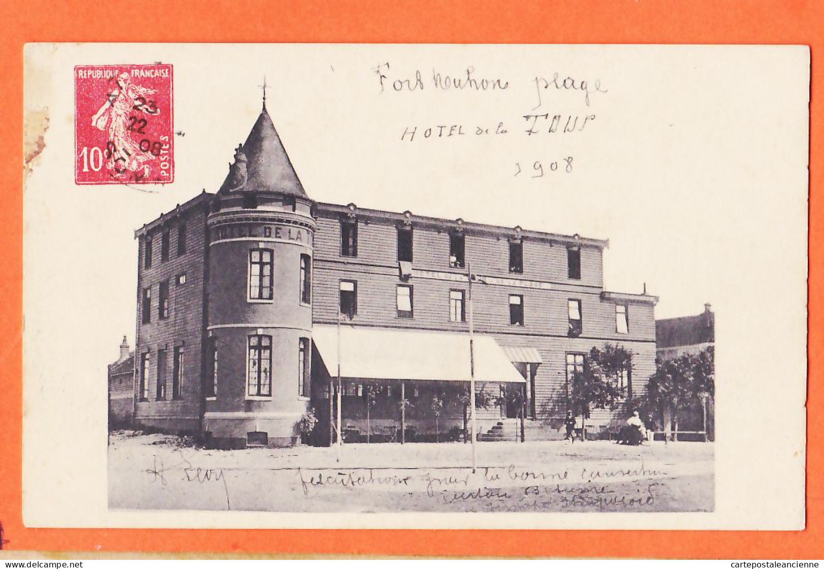 27836 /⭐ ◉  ♥️ FORT-MAHON-PLAGE 80-Somme Hotel De La TOUR Cppub Architecte Alphonse LEON 4 Rue Aux Pareurs Abbeville - Fort Mahon
