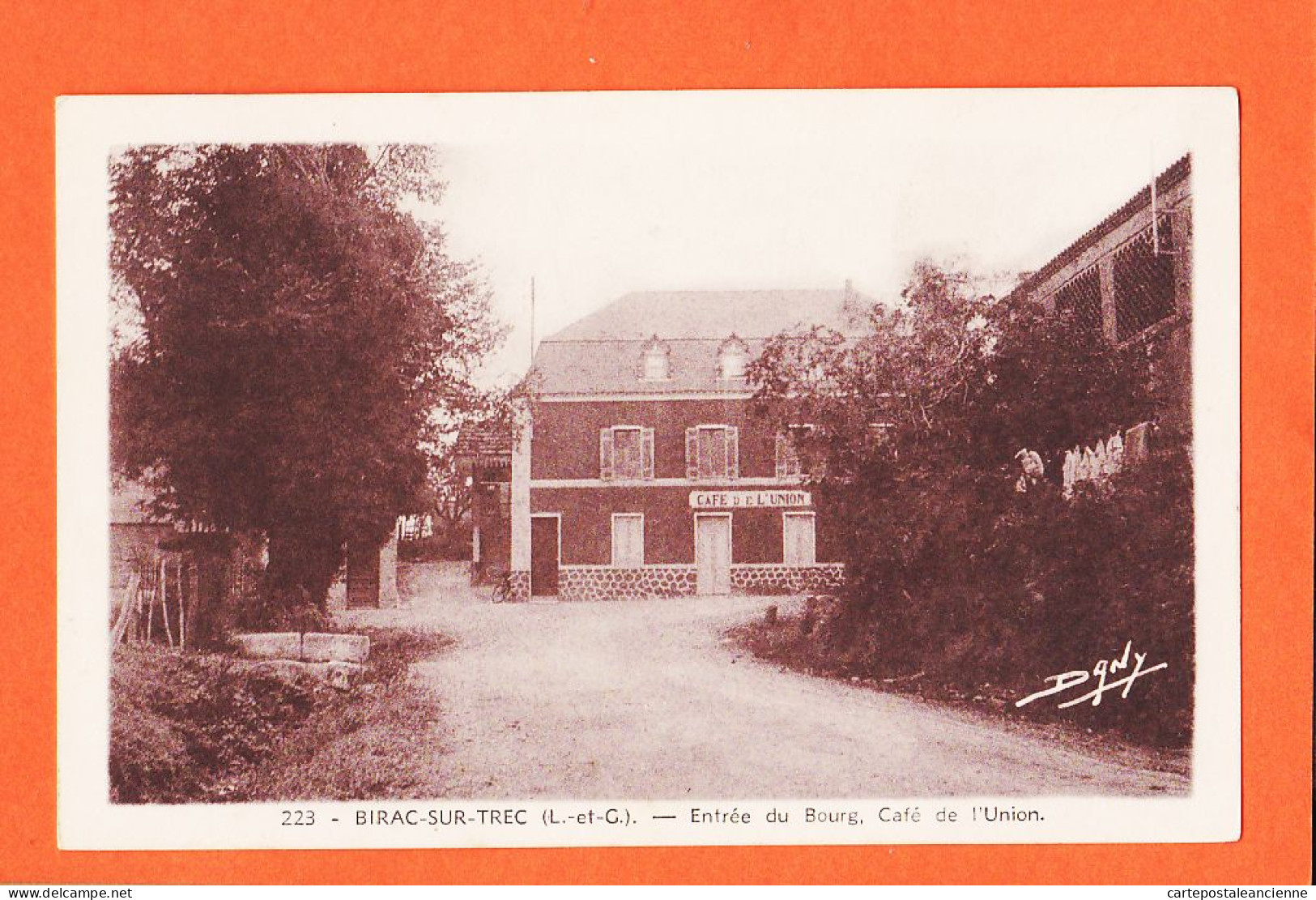 27538  /⭐ ◉  47-BIRAC-SUR-TREC CAFE De L' UNION  Entrée Du BOURG 1930s Photo DANY Marmande Lot-et-Garonne - Other & Unclassified