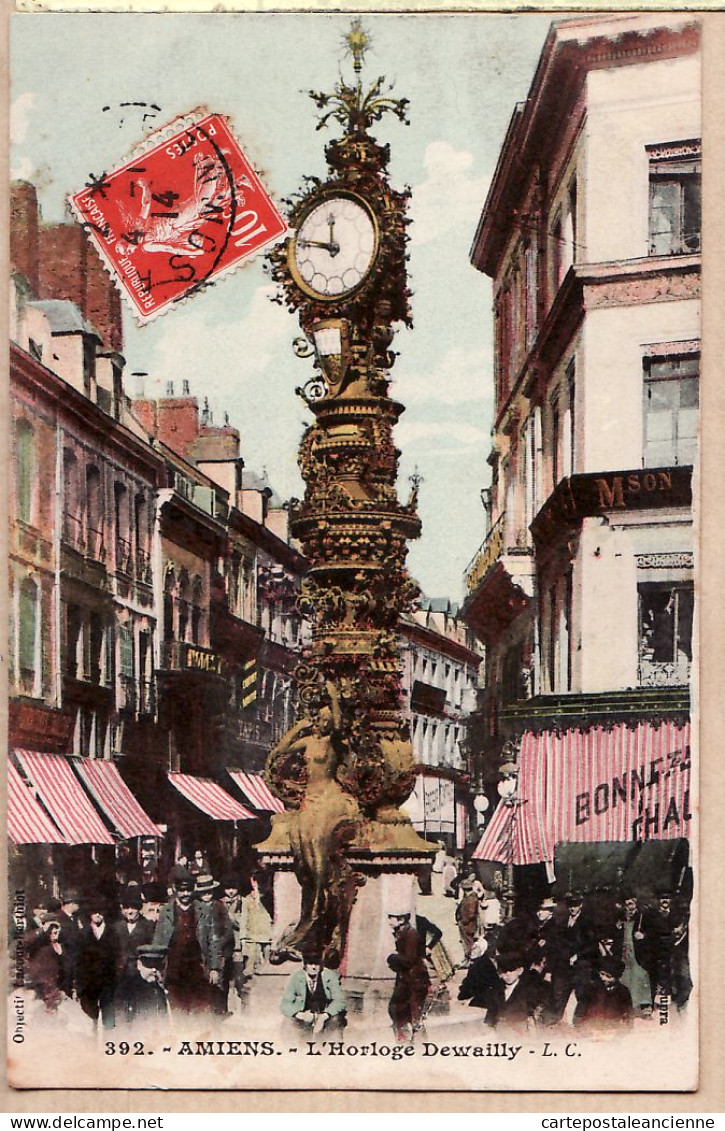 27882  /⭐ ◉  AMIENS 80-Somme L' Horloge DEWAILLY Place GAMBETTA 04-01-1913 L.C 392 - Amiens