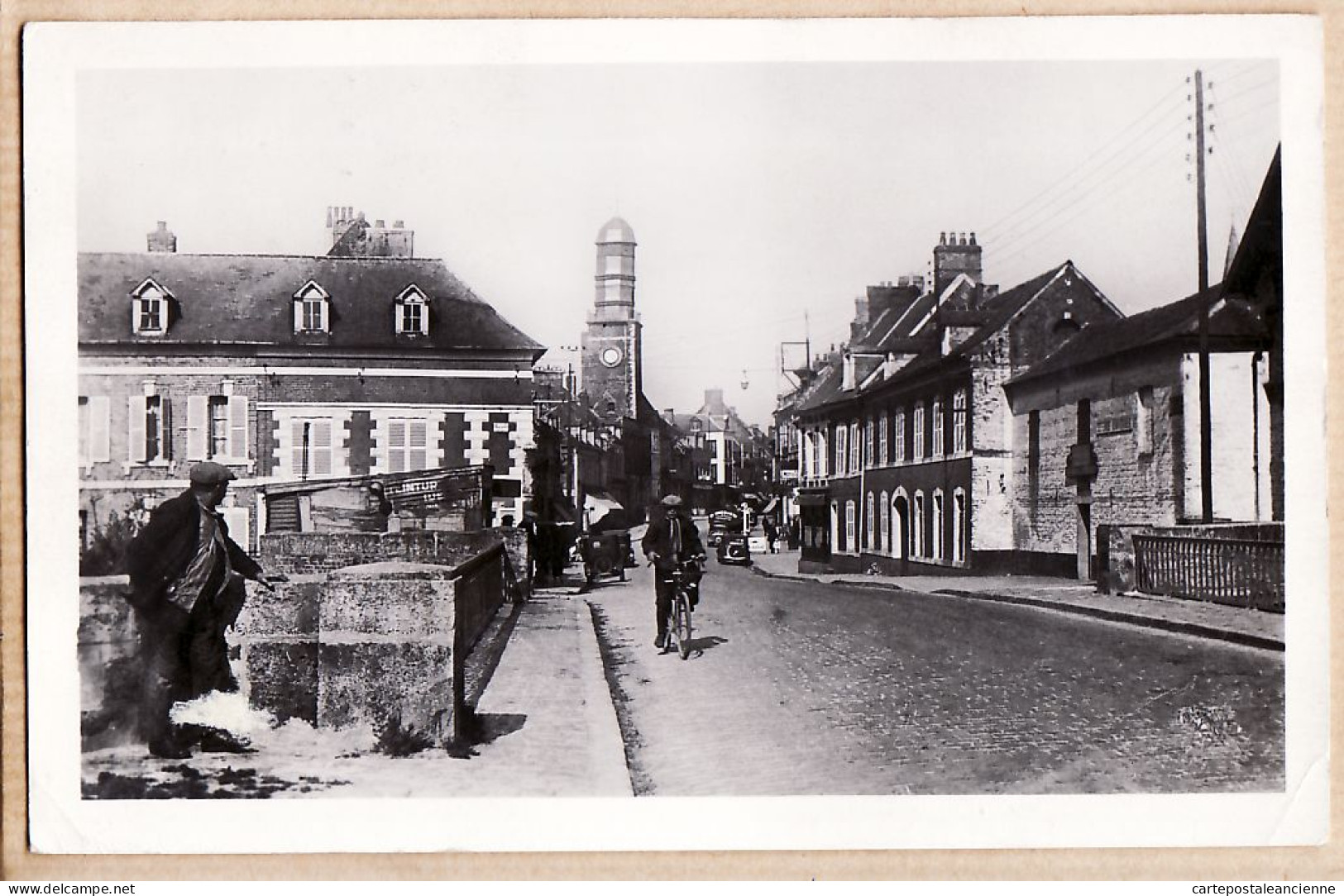 27837  /⭐ ◉  DOULLENS 80-Somme Cycliste Automobiles 1940s Pont Rue Du BOURG Commerces -Photo REANT 32 - Doullens