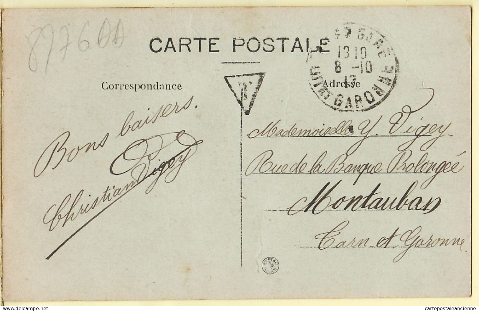 27543 / AGEN Lot-et-Garonne Ecole De COMMERCE Et Industrie Taxée 1910 à VIGEY Rue Banque Montauban-Phototypie PERRET 7 - Agen