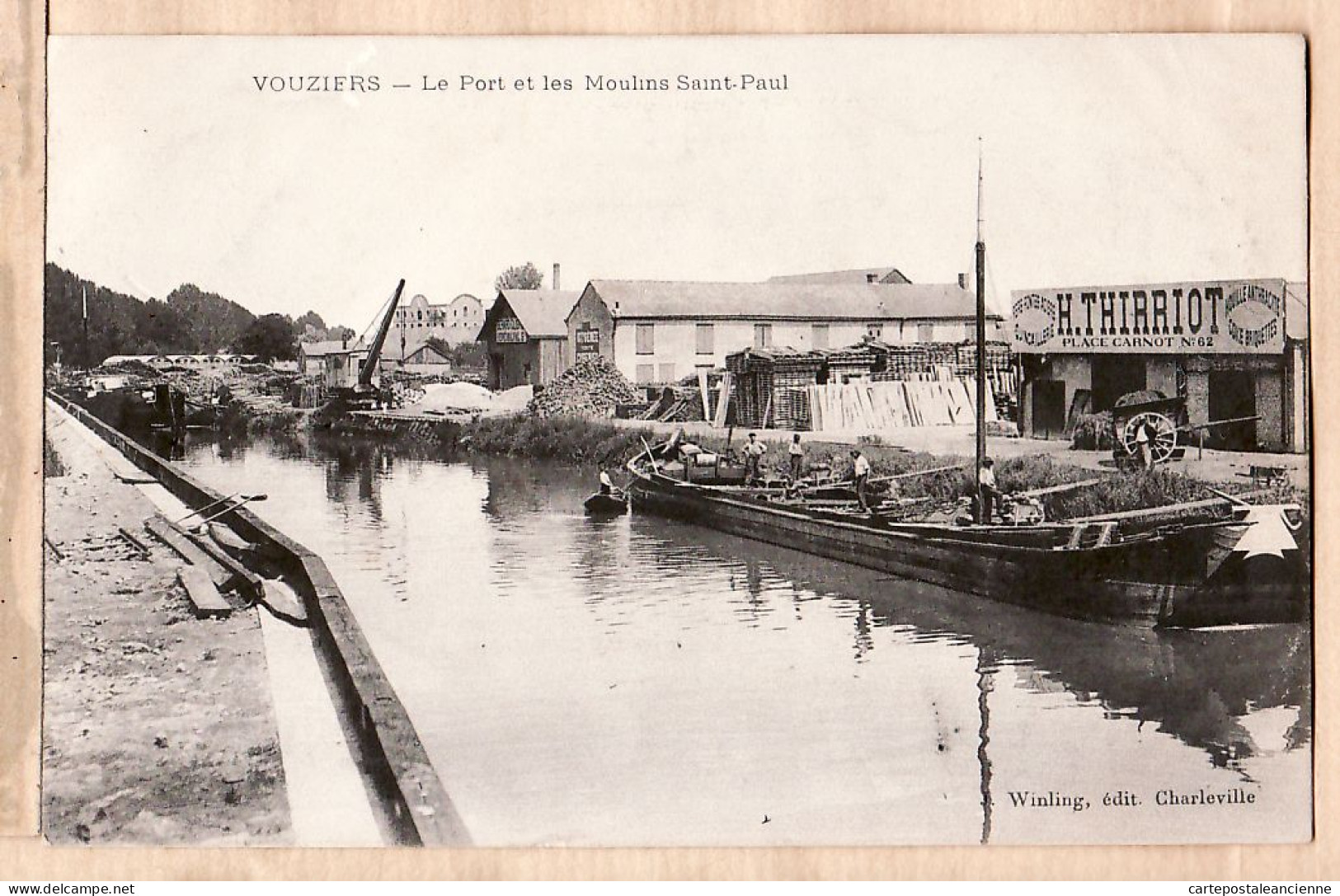 27517 /⭐ ◉  ♥️ VOUZIERS 08-Ardennes Quai Quincaillerie THIRRIOT Port Moulins SAINT-PAUL St 1910s- WINLING - Vouziers