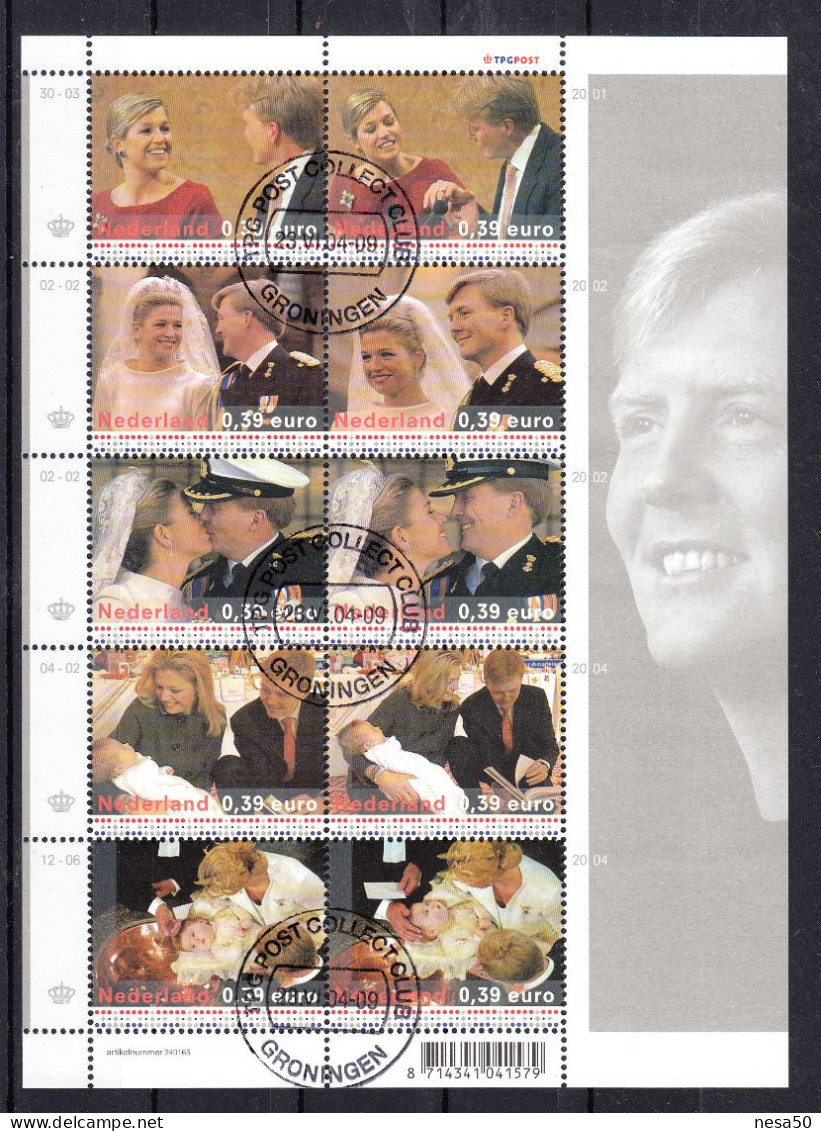 Nederland 2004 Nvph Nr 2272 - 2281 , Mi Nr 2216 - 2225, Koninklijke Familie III, Sheet - Used Stamps
