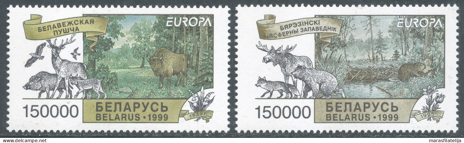 Belarus, 1999, Europa CEPT, Nature Protection, Set Of 2 MNH - Bielorussia