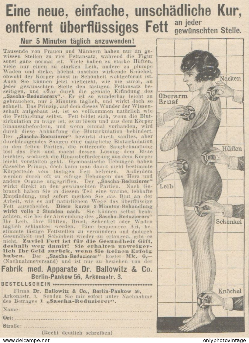 Apparate Dr. BALLOWITZ - Pubblicità D'epoca - 1927 Old Advertising - Advertising