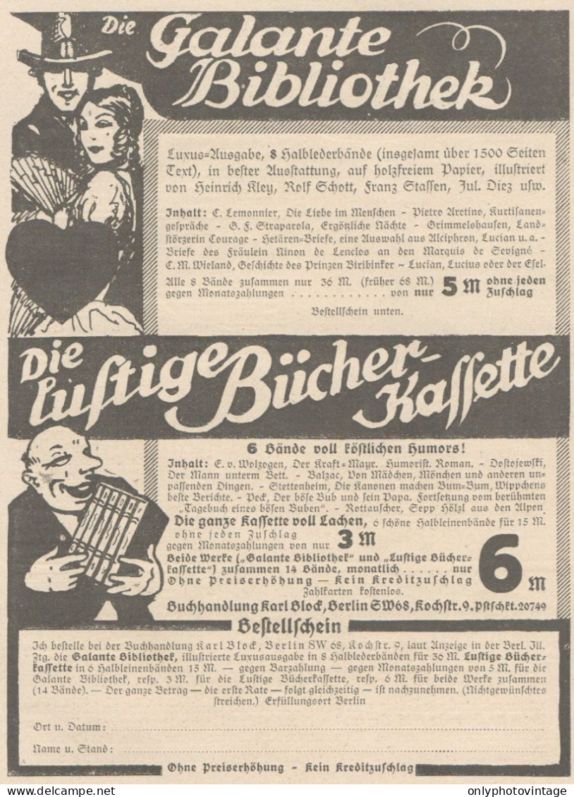GALANTE Bibliothek - Pubblicità D'epoca - 1927 Old Advertising - Advertising