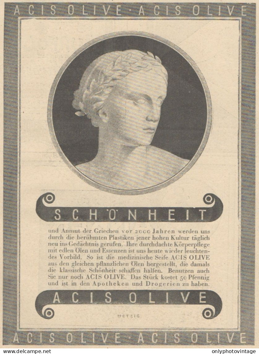 Schonheit - Acis Olive - Pubblicità D'epoca - 1927 Old Advertising - Advertising