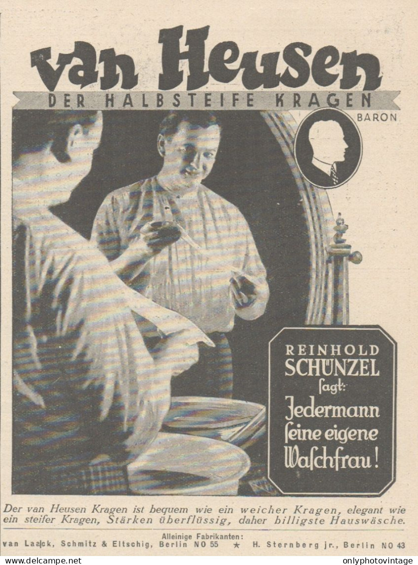 VAN HEUSEN Kragen - Pubblicità D'epoca - 1927 Old Advertising - Advertising