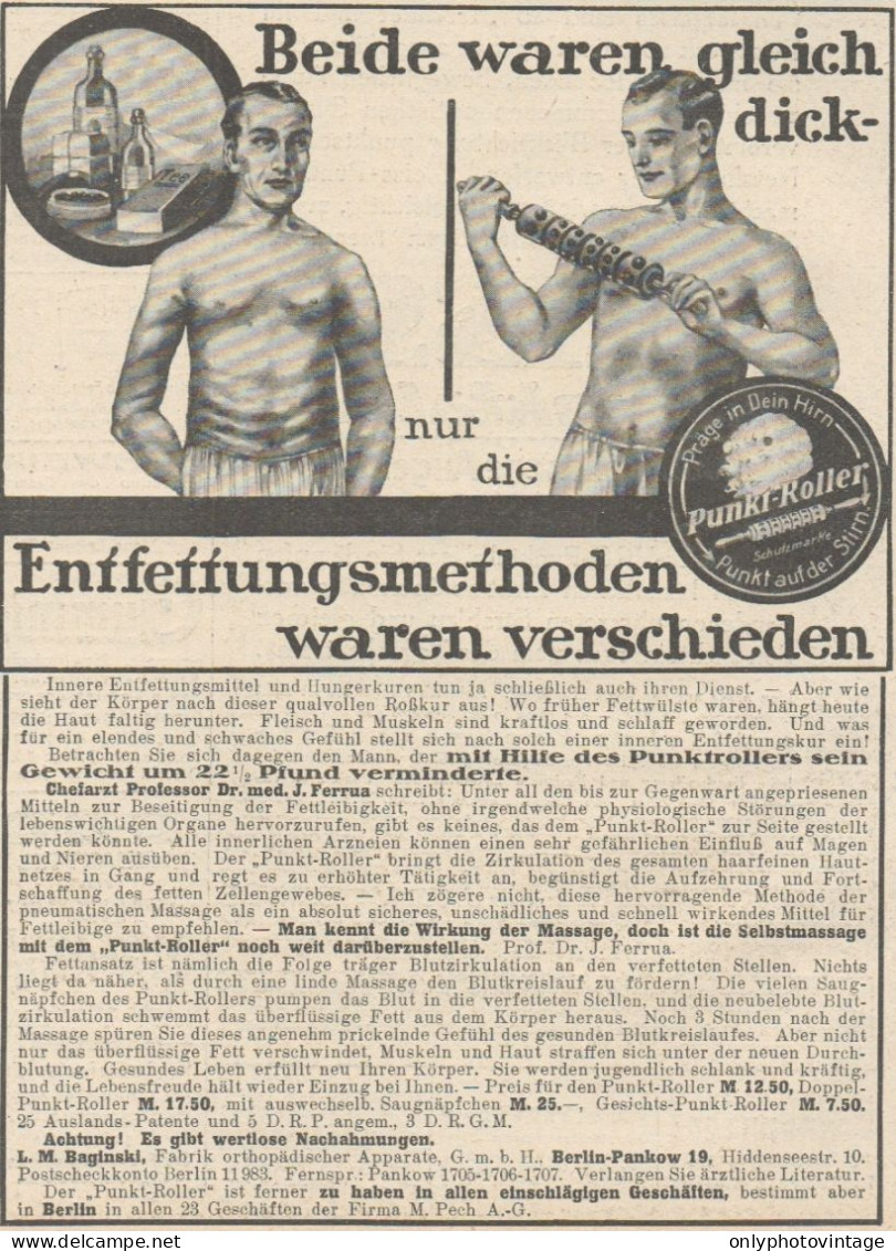 PUNKT-ROLLER - Pubblicità D'epoca - 1927 Old Advertising - Werbung