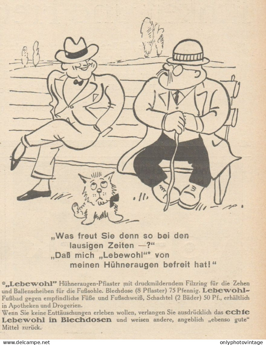 LEBEWOHL - Illustrazione - Pubblicità D'epoca - 1927 Old Advertising - Advertising