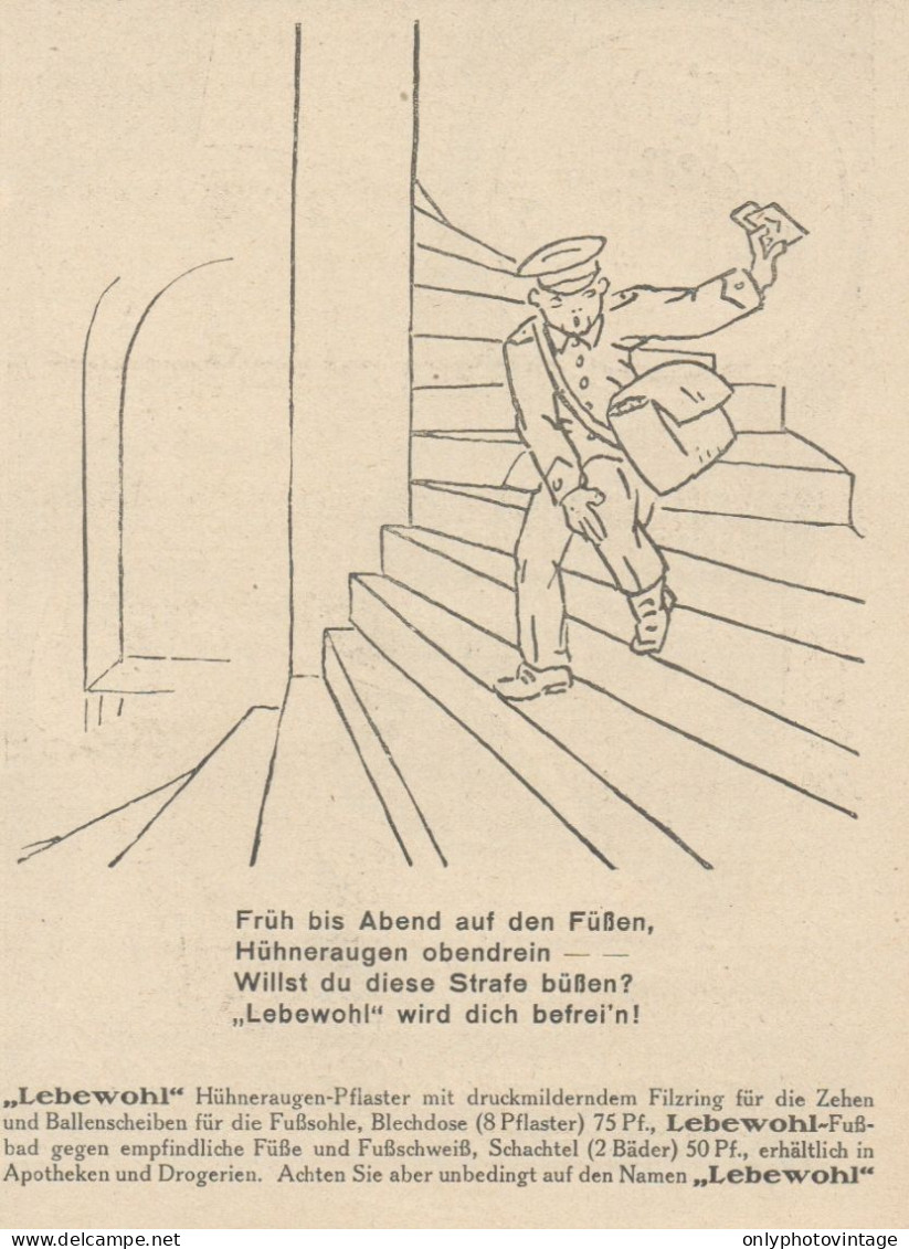 LEBEWOHL - Illustrazione - Pubblicità D'epoca - 1927 Old Advertising - Werbung